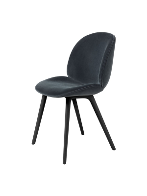 Beetle Dining Chair - Fully Upholstered - Black Plastic Base