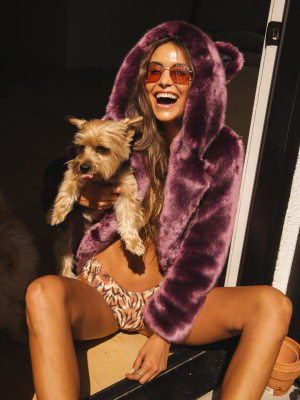 Lavender Wolf Luxe Classic Faux Fur Coat | Women's