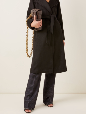 Manuela Belted Camel Wool Trench Coat