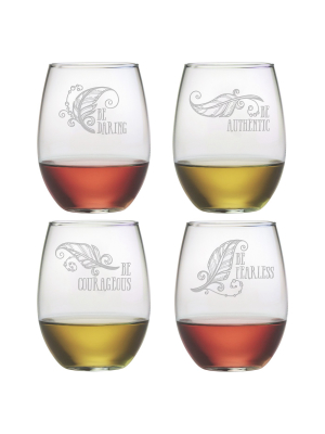 Susquehanna Glass Be Stemless 21oz Wine Glasses - Set Of 4