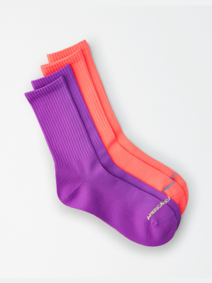 Aeo Neon Crew Socks 2-pack