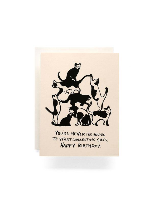 Cat Tower Birthday Card