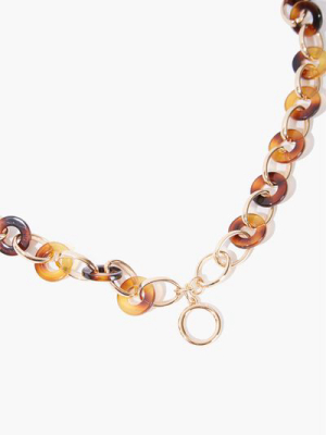 Tortoiseshell Disc Necklace