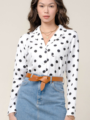 Marlen Dot Shirt Blouse - Final Sale