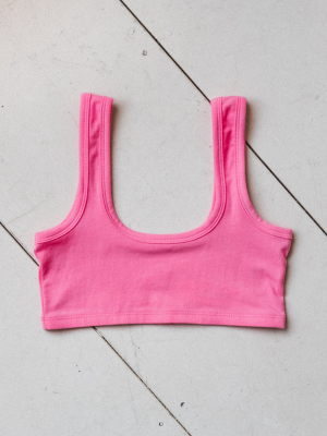 Wide-strap Bra In Bubble Gum