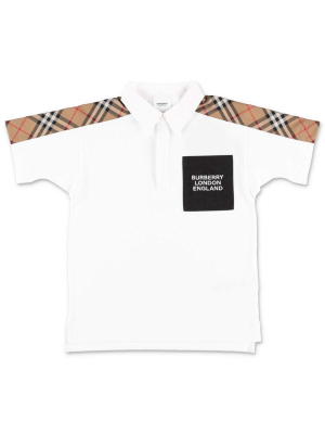 Burberry Kids Vintage Check Panel Polo Shirt