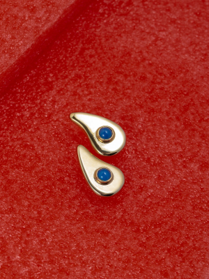 Wave Earrings In Blue Onyx