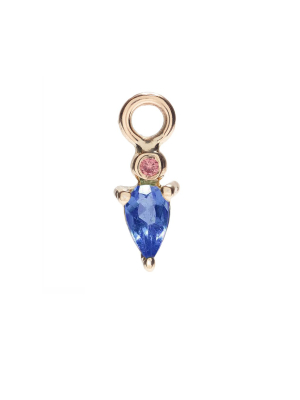 Droplet Charm With Blue Sapphire