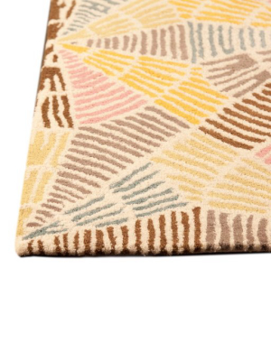 Labyrinth Collection Hand Tufted Wool Area Rug In Multi