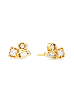 Adalene White Diamond Earrings