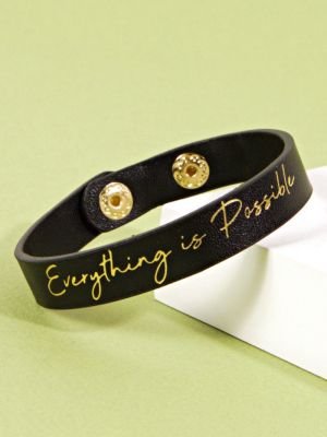 Everything Is Possible Leather Bracelet