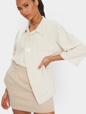 Stone Towelling Oversized Shirt