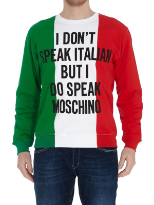 Moschino Italian Slogan Print Sweatshirt