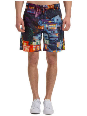 Msgm X Seth Armstrong Graphic Print Shorts