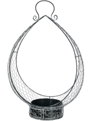 Sullivans Hanging Basket 20.5"h Silver
