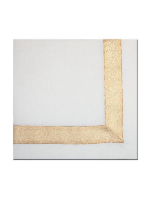 Nomi K Shimmer Border Napkin Gold - Set Of 4