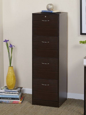 Wilson 4 Drawer Filing Cabinet Espresso - Buylateral