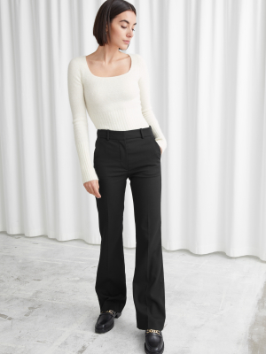 Slim Flared High Waist Trousers