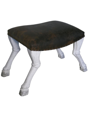 Noir Claw Leg Saddle Stool W/leather