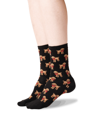 Women's Poodle And Bow Socks