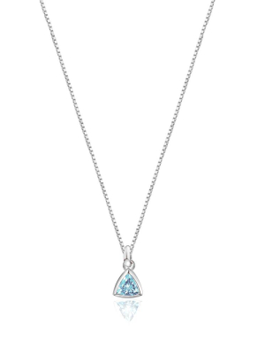 Blue Topaz Charm Silver Necklace