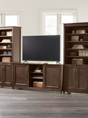 Ainsworth Cocoa 64" Media Center And 2 Towers With Glass/wood Doors