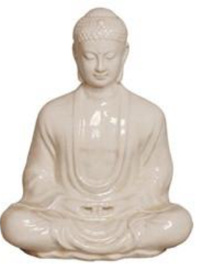 Meditating Buddha Statue In White Design By Emissary