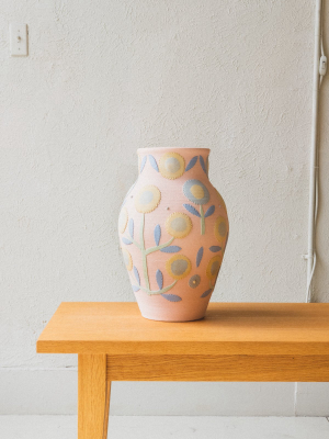 Large Vase In Pink Floral