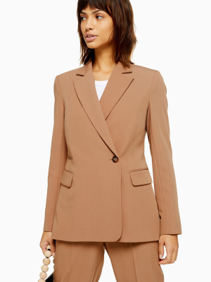 Camel Double Breasted Blazer