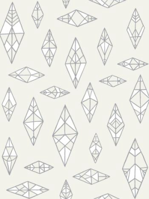 Indian Summer Wallpaper In Cream, Silver, And White By Thatcher Studio