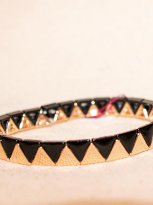 Thin Gold/black Bracelet