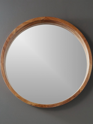 Acacia Wood 24" Wall Mirror