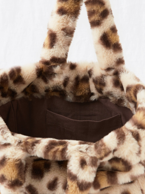 Aerie Fuzzy Leopard Mini Bag