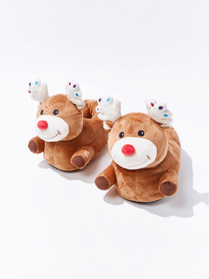 Plush Reindeer Indoor Slippers