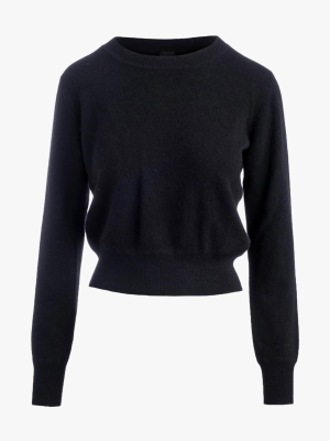 Long-sleeve Cropped Cashmere Pullover