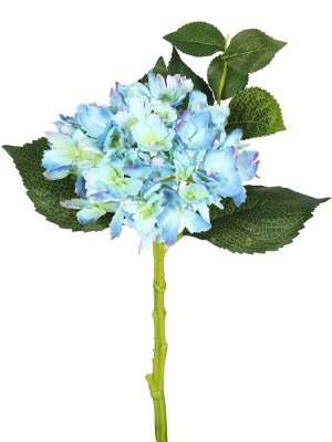 Artificial (pk/3) Short Stem Hydrangea (15") Blue - Vickerman