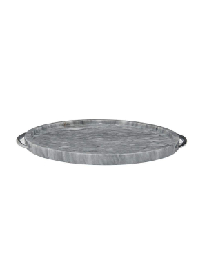 Cloud Gray 12" Marble Place Tray