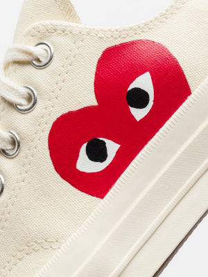 Converse Chuck Taylor Low Sneaker In Milk/white/high Risk Red