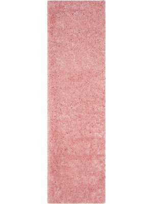 Polar Shag Light Pink Runner Rug