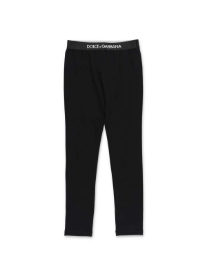 Dolce & Gabbana Kids Logo Waistband Leggings