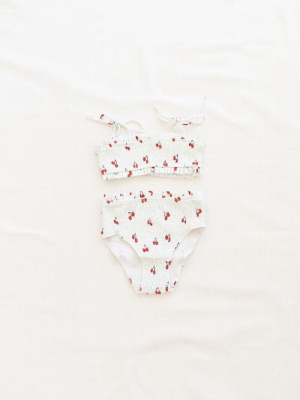 Fin & Vince Smocked Cherry Bikini