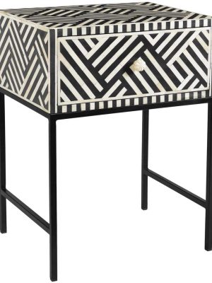 Noire Bone Inlay Side Table