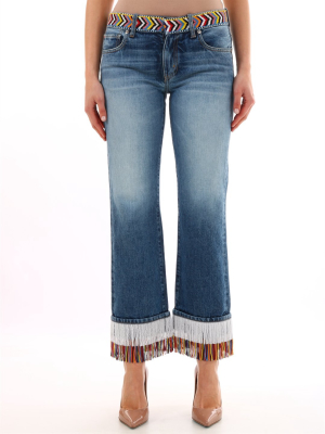 Alanui Fringed Hem Boyfriend Jeans