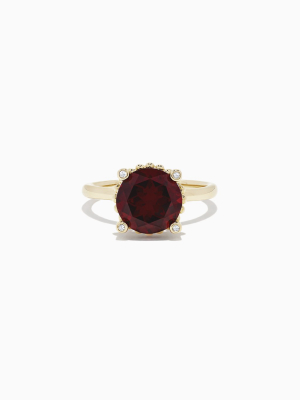 Effy Bordeaux 14k Yellow Gold Garnet And Diamond Ring, 5.67 Tcw