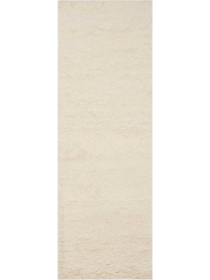 Flokati Shag Wool Ivory Runner Rug