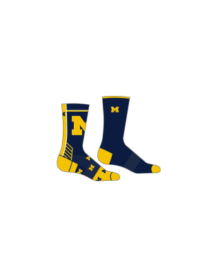 Ncaa Michigan Wolverines Men's Crew Socks 2pk Gift Box - 10-13