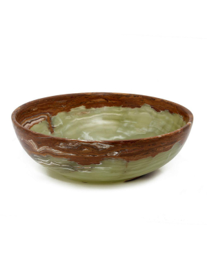 Laurus Collection Whirl Green 12" Onyx Bowl