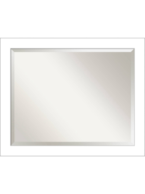 32" X 26" Wedge Framed Bathroom Vanity Wall Mirror White - Amanti Art