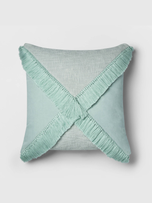 Dusty Jade Fringe X Euro Throw Pillow - Opalhouse™