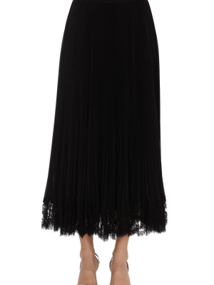 Dolce & Gabbana Lace Hem Pleated Skirt